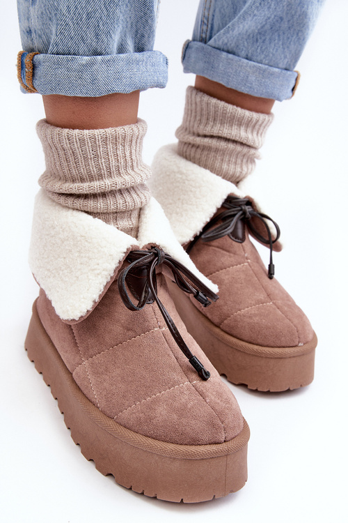 Жіночі сноуборди на платформі бежеві Olimuka