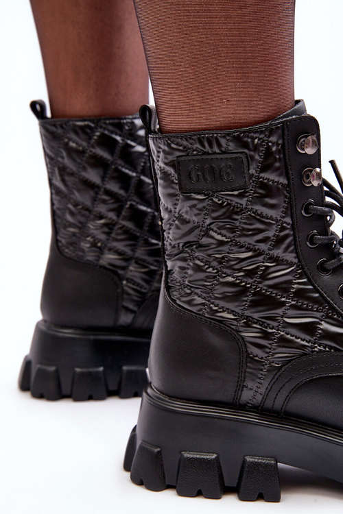 Шкіряні ботильйони Brogues Flat Heel GOE MM2N4021 Чорні