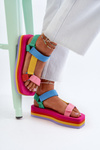Жіночі босоніжки на платформі різнокольорові Edireda