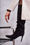 Замшеві чоботи на високих підборах Black Carite 