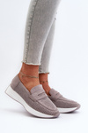 Жіночі лофери на платформі з сірої еко-замші Inesqua