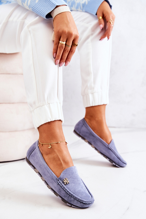 Жіночі замшеві лофери Blue Madelyn