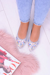Lu Boo Silver Eraser Ballerinas Stones Even