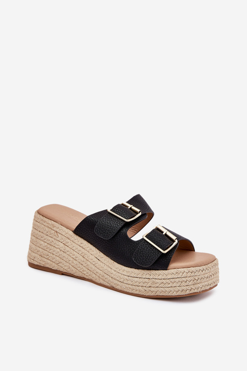 Жіночі Сандалі На Підборах З Плетінням І Пряжками Чорні Pasinea