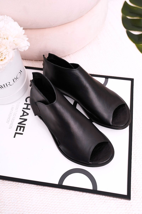 Жіночі шкіряні босоніжки Nicole 2622 Чорні