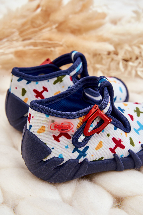 Взуття Befado тапочки Aircraft 110P463 білий і темно-синій