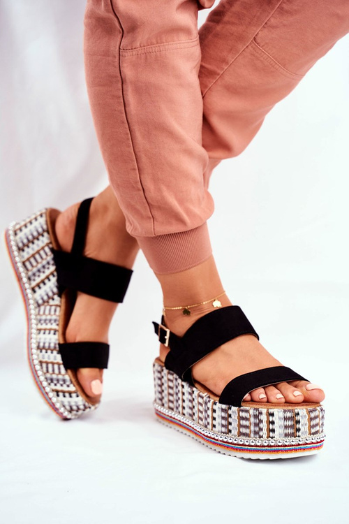 Жіночі босоніжки на платформі Black Sandy
