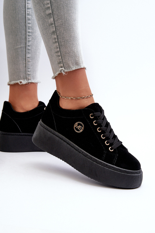 Низькі жіночі кросівки на платформі Чорні Telirra