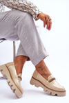 Модні лофери на платформі з декором Laura Messi 2600 Beige