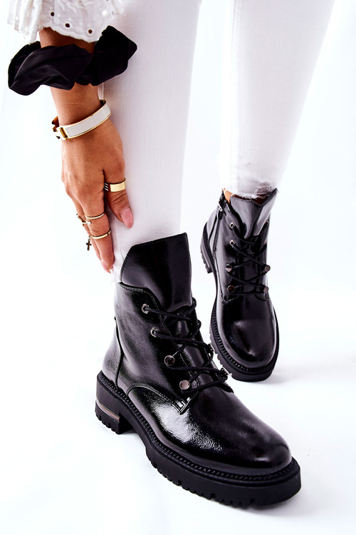 Черевики лаковані розминка Sergio Leone Black TR744