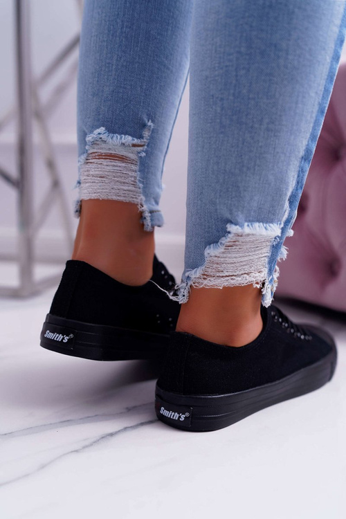 Чорні жіночі низькі кросівки Smith