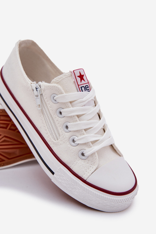 Кросівки дитячі низькі на шнурівці білі Марго