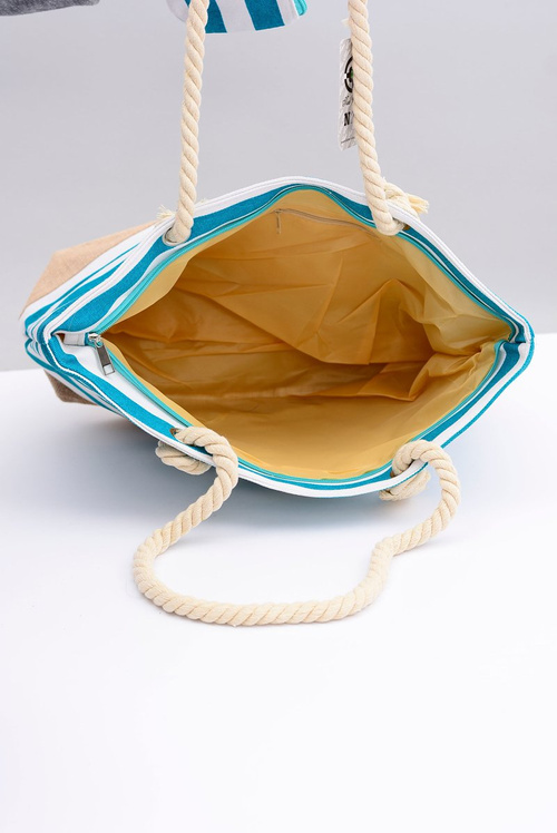 Жіноча велика темно-синя пляжна сумочка морського кольору