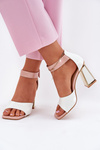 Лаковані Жіночі Сандалі На Каблуку Vinceza 20266 Білі