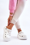 Жіночі поролонові кросівки на платформі Crocs White Beckett