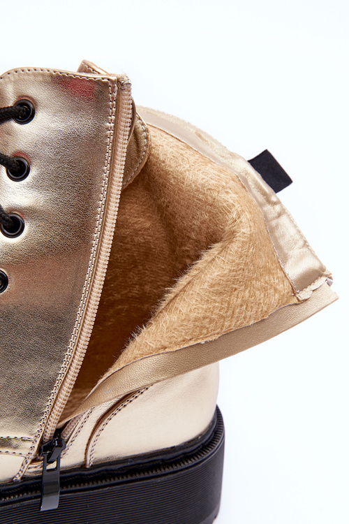 Металеві шкіряні черевики Gold Workery Teflorna