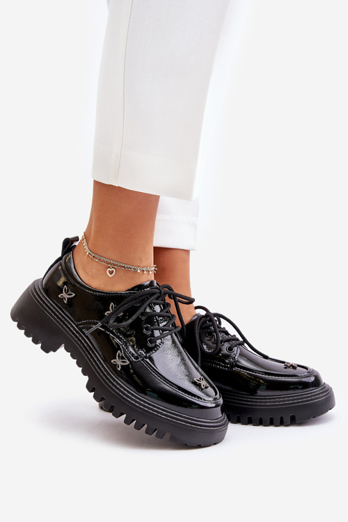 Туфлі жіночі лаковані з декором Натуральна шкіра Artiker 55C1011 Чорні