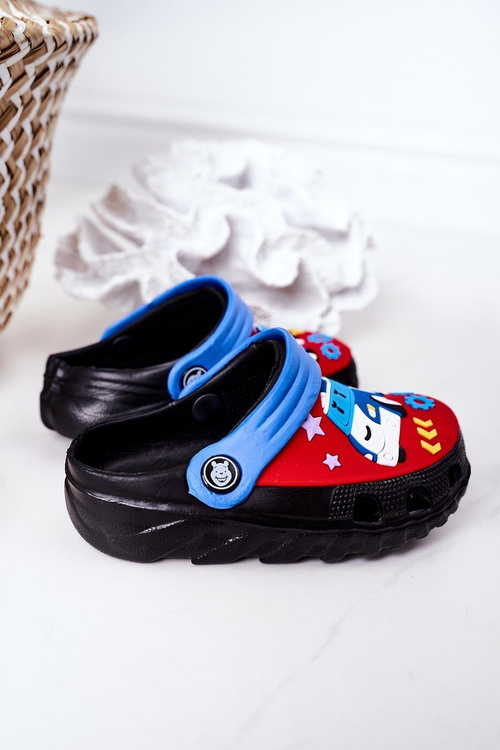 Дитячі поролонові тапочки з машиною Чорні