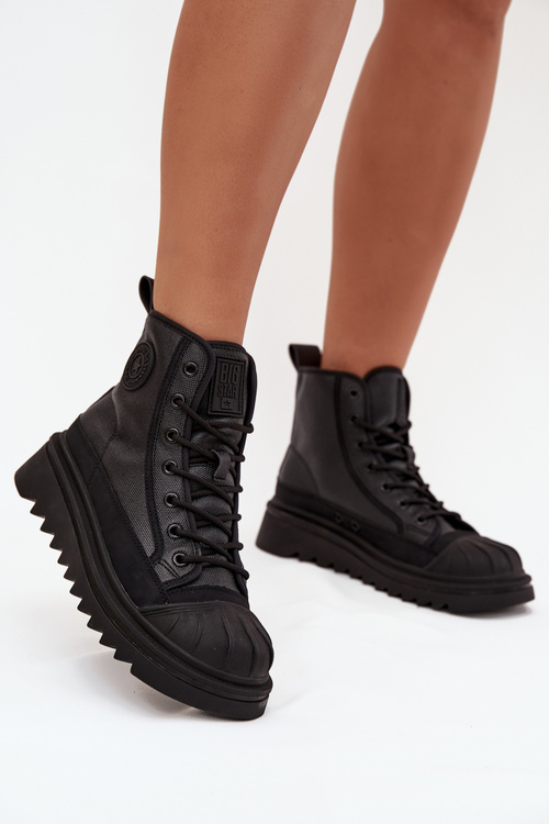 Високі Жіночі Кросівки Утеплені Big Star OO274A355 Чорні