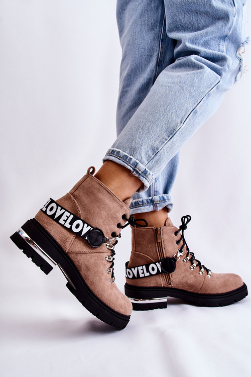 Замшеві теплі черевики з поясом Коричневі Aurelio