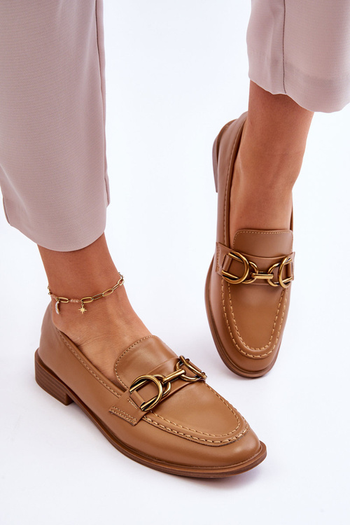 Класичні жіночі лофери коричневого кольору Lorien