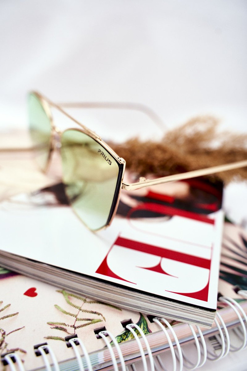 Жіночі сонцезахисні окуляри Prius PRE-38P Gold Pink Mirror