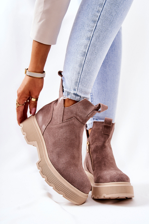 Жіночі замшеві чоботи Lewski 3104/P Cappucino