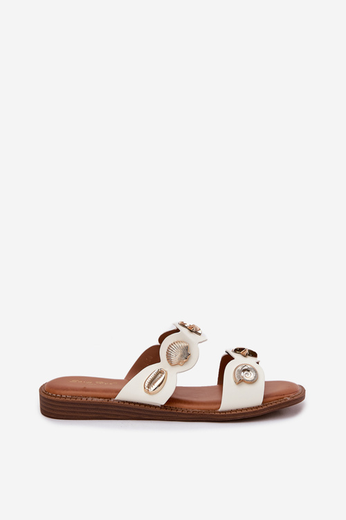 Жіночі Тапочки З Золотими Кільцями Білі Jenoriela