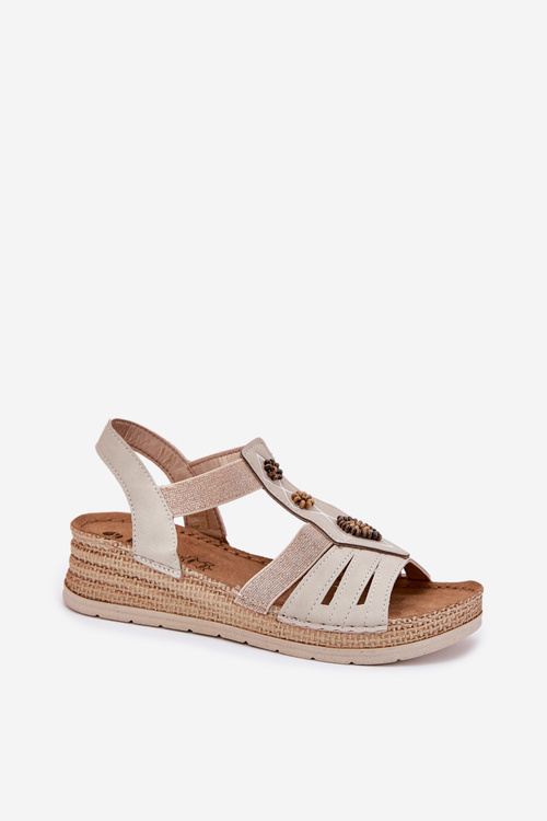 Жіночі Сандалі На Підборах З Декораціями Світло Бежеві Inblu RV000015