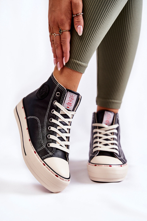 Жіночі високі утеплені кросівки Cross Jeans KK2R4042C Чорні