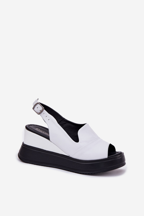 Шкіряні Жіночі Сандалі На Каблуці Artiker 52C0483 Білі