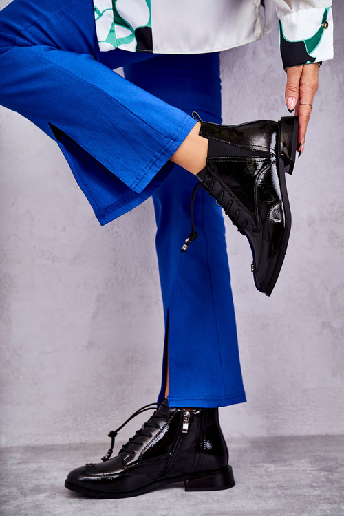 Черевики лаковані з декором Black Betrix