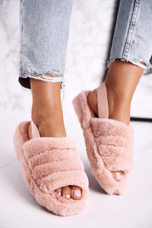 Жіночі пухнасті тапочки на платформі Помаранчева Сніжинка