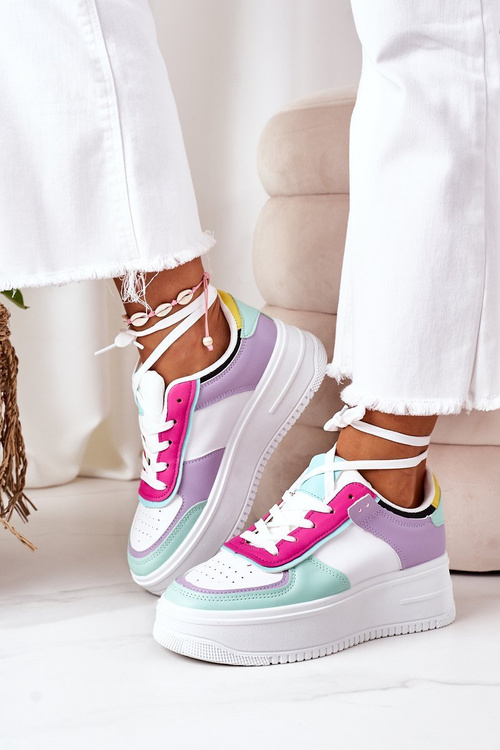 Спортивне взуття на платформі біло-фіолетовий Freedom