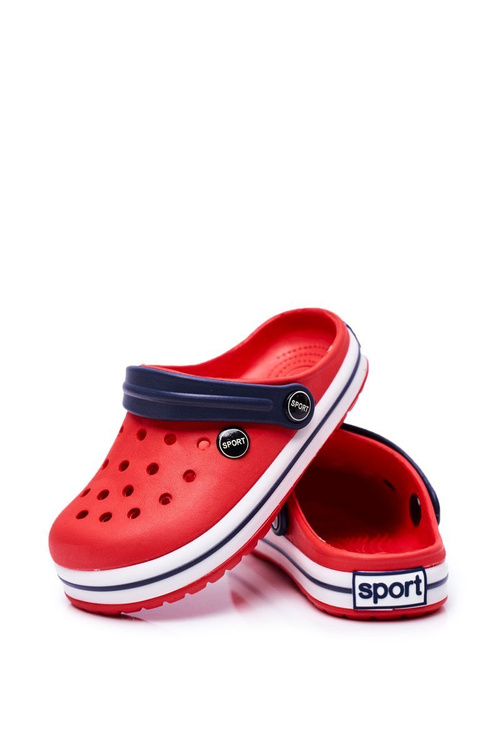 Дитяче взуття для дівчинки і хлопчика гірки Crocs червоні