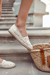Класичні жіночі еспадрільї ажурні бежеві Catris
