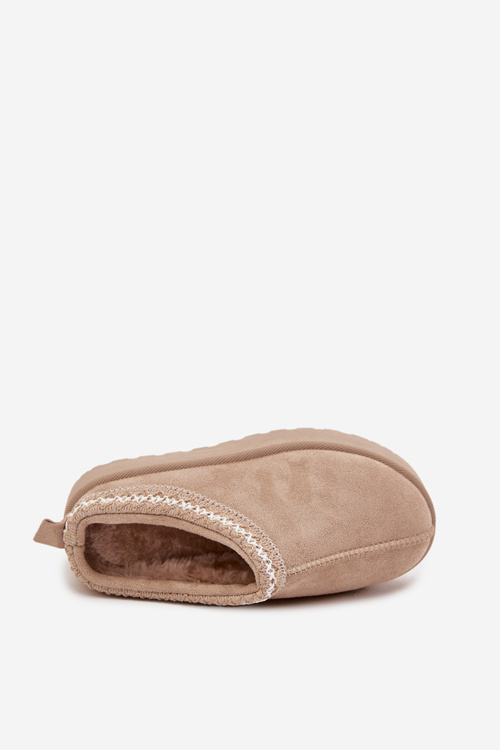 Дитячі Юнацькі Снігові Черевики З Вишивкою На Платформі Бежеві Jolisse