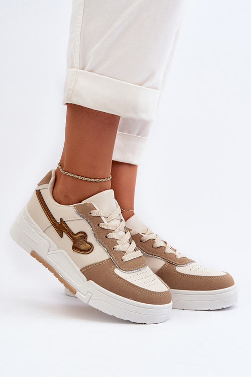 Жіночі кросівки на платформі бежевого кольору Zeparine