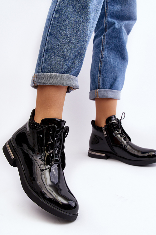 Жіночі лаковані туфлі на підборах Lu Boo Black