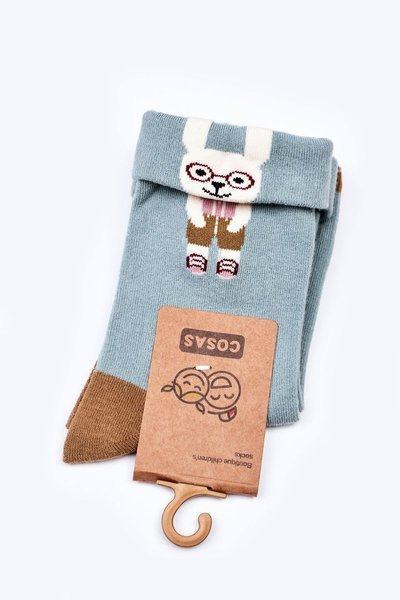 Дитячі бавовняні шкарпетки з кроликом COSAS Зелені