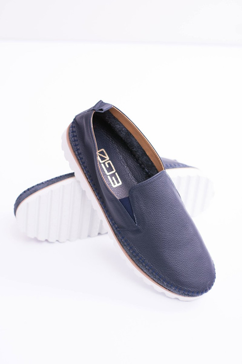 Темно-сині чоловічі шкіряні лофери Pelugo