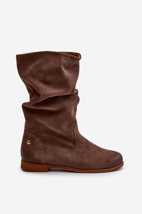 Жіночі замшеві чоботи Maciejka 05057-14 Коричневі