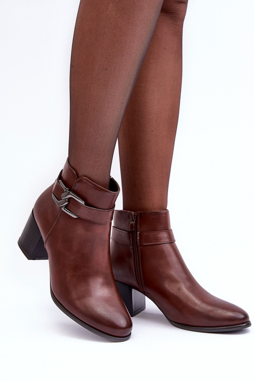 Жіночі теплі чоботи з декором Коричневий Астрід