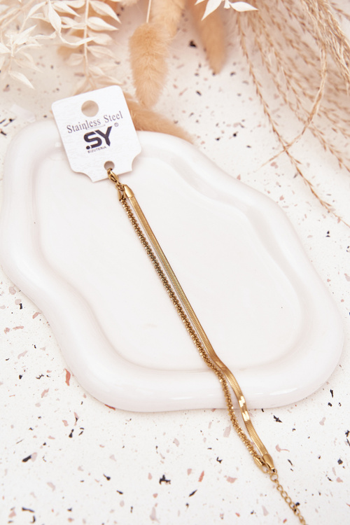 Подвійний браслет із нержавіючої сталі золото