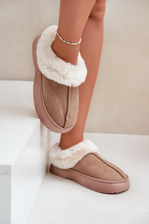 Жіночі тапочки з хутром бежеві Zinntia
