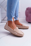Мокасини жіночі комфортні з еко-замші бежевого кольору Lemma