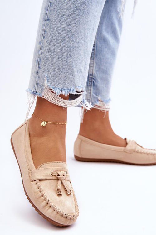 Класичні замшеві лофери бежеві Good Time