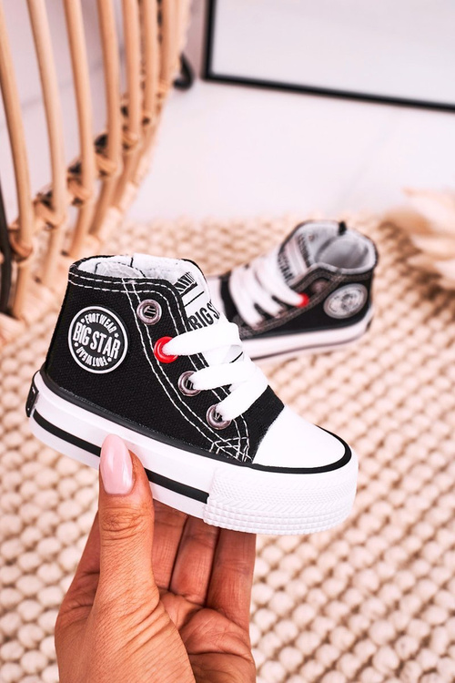 Високі дитячі кросівки на блискавці BIG STAR HH374188 Чорні