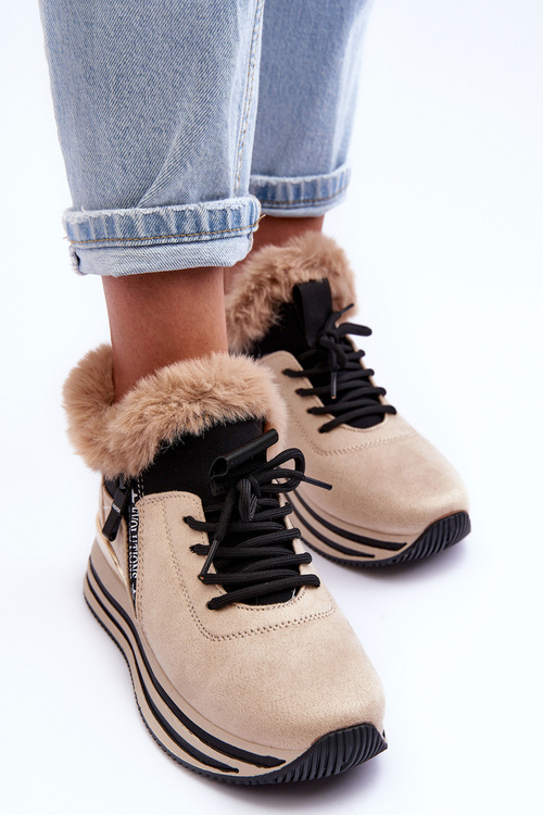 Спортивне взуття на хутряній платформі Бежеві Jamarie