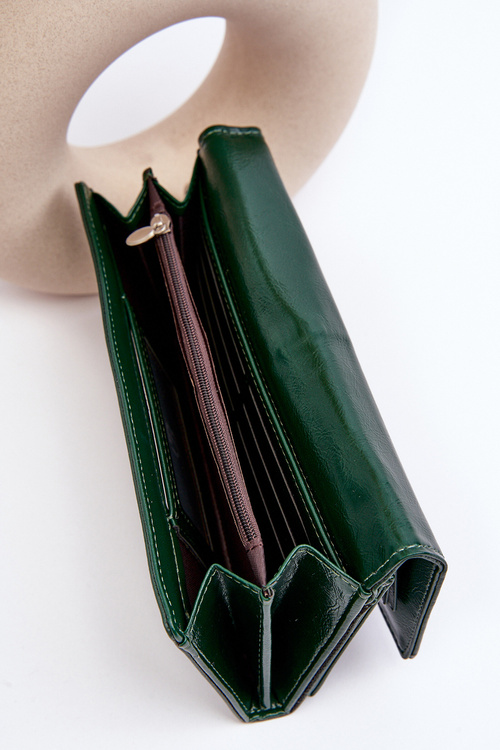 Жіночий гаманець на блискавці Темно-зелений Harmale
